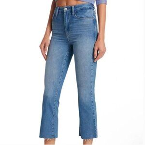 Frame | Le Super High Crop Mini Boot Raw Hem in Deepwater Size 26 Women's